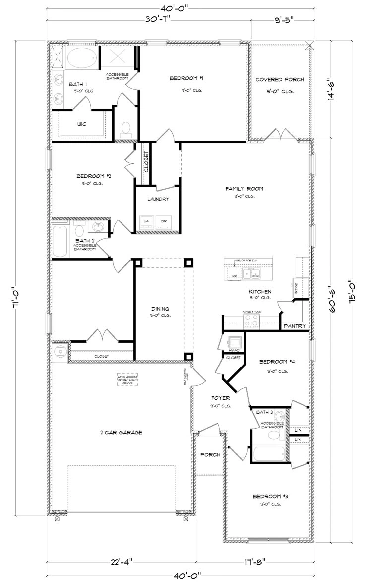 D.R. Horton The Kennedy - Floor-plan drawing, Reserve at Brookhaven