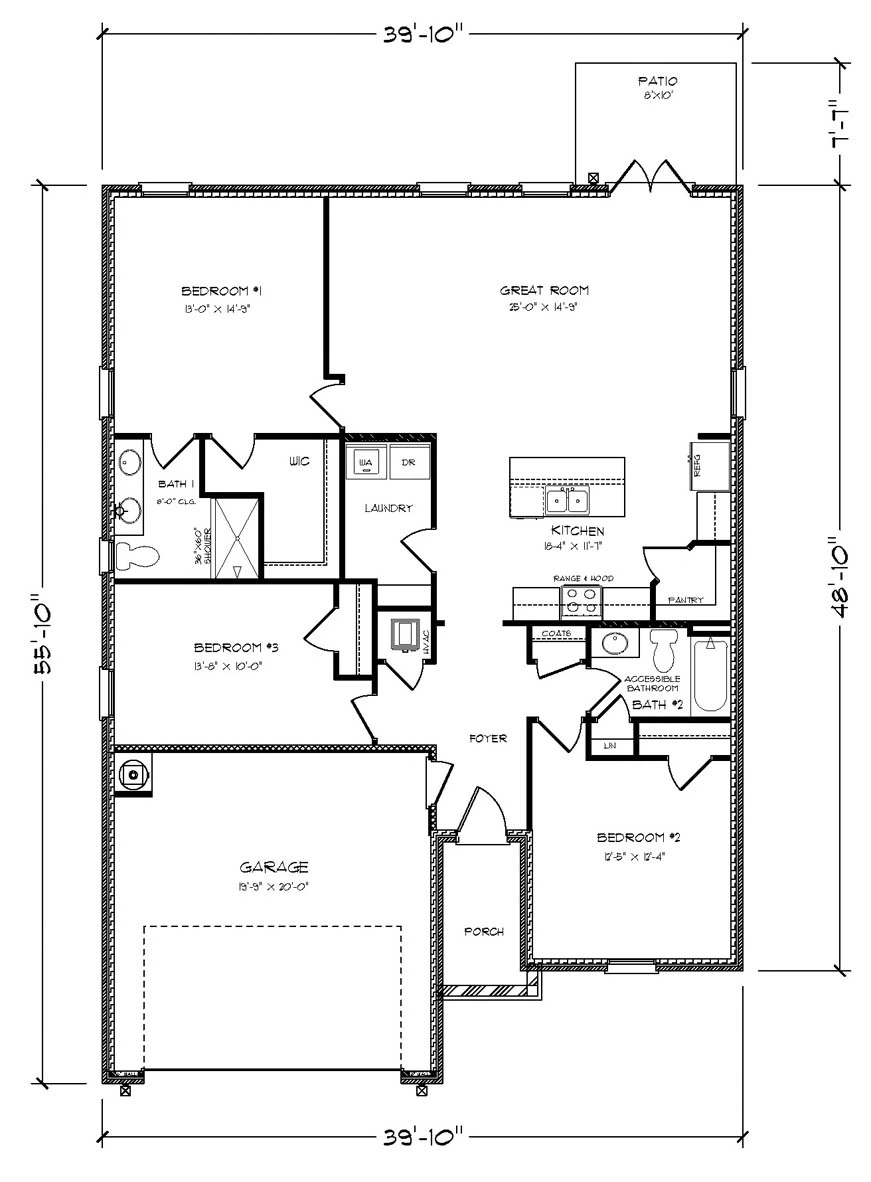D.R. Horton The Lismore - Floor-plan drawing, Sanctuary
