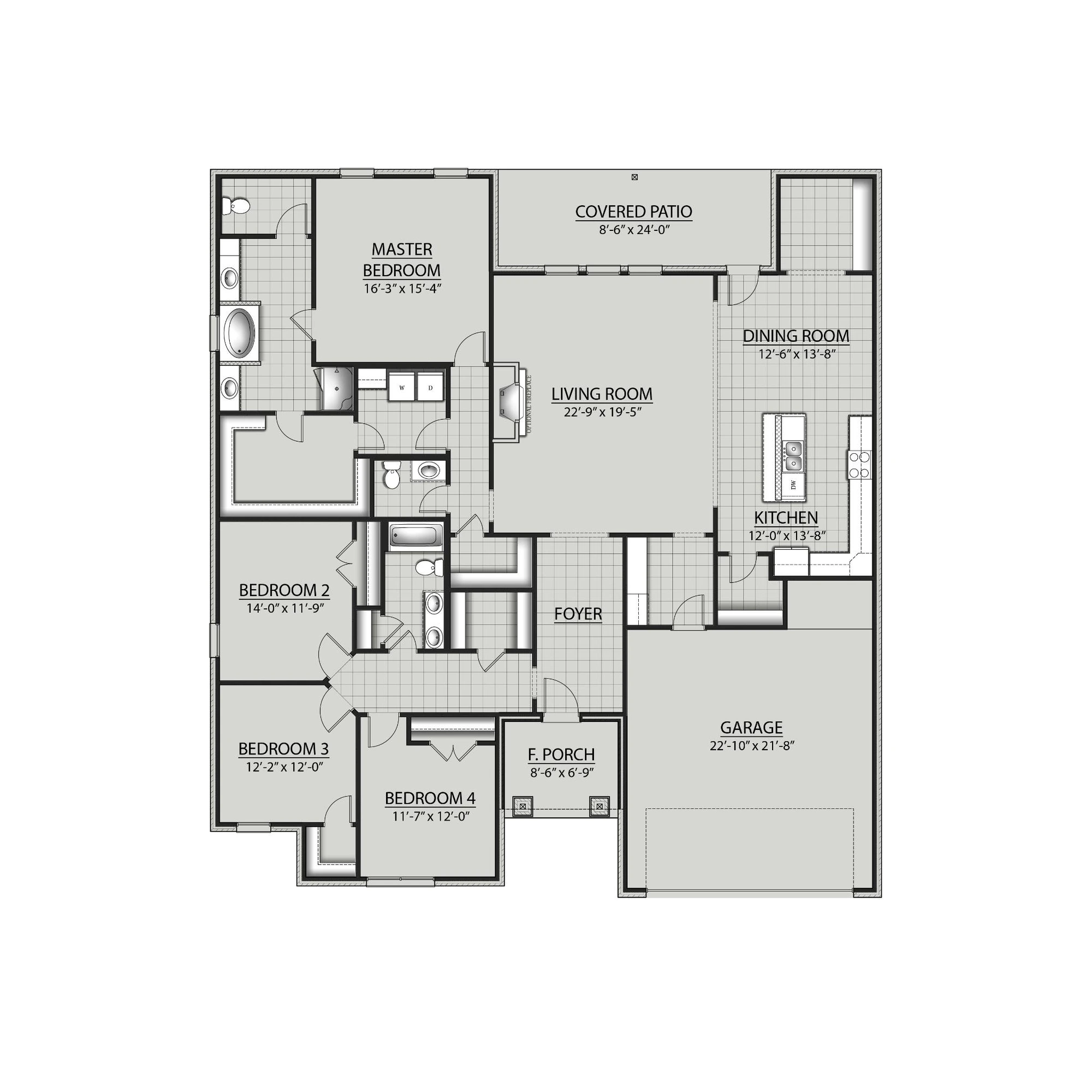 DSLD Homes Taft IV G - Floor-plan drawing, Iron Rock