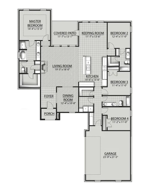 DSLD Homes Claudet III A - Floor-plan drawing, Gaineswood