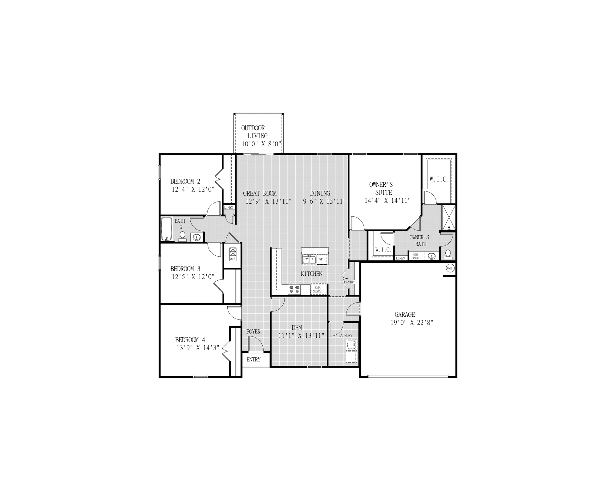 Holiday Builders Monroe - Floor-plan drawing, Cochran Commons