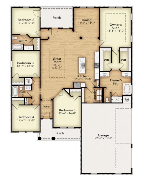 Herbst Homes The Turquoise Estate - Floor-plan drawing, Walther Reserve