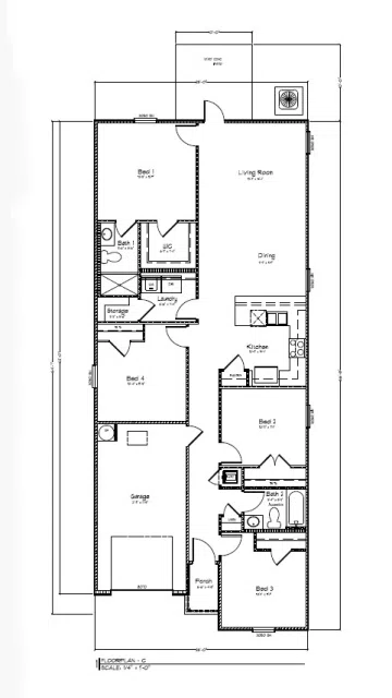 D.R. Horton The Bowen - Floor-plan drawing, Sanctuary