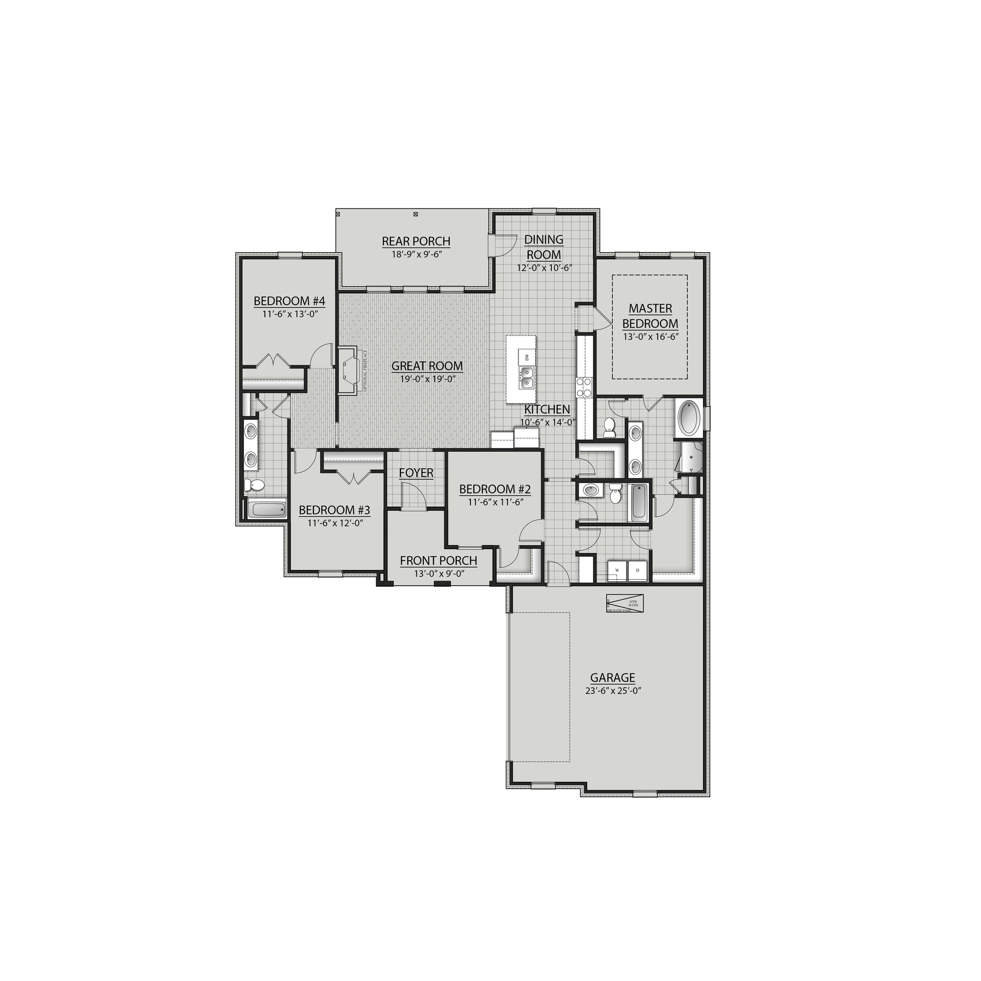 DSLD Homes Klein III A - Floor-plan drawing, Iron Rock
