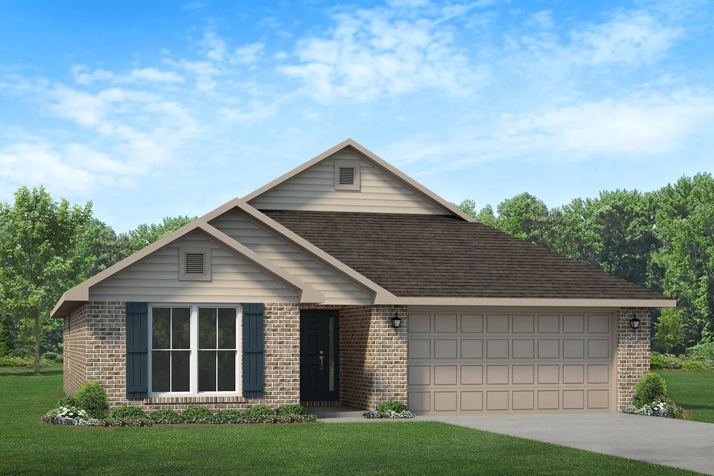 Adams Homes 1525 - Representative exterior, Paxton Farms