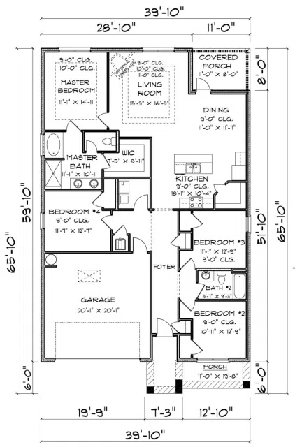 D.R. Horton The Rhett - Floor-plan drawing, Fairhope Falls