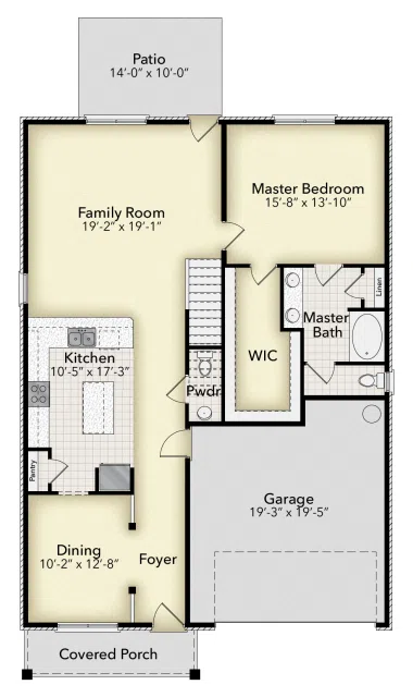 Adams Homes 3105 - Floor-plan drawing, Sandy Creek