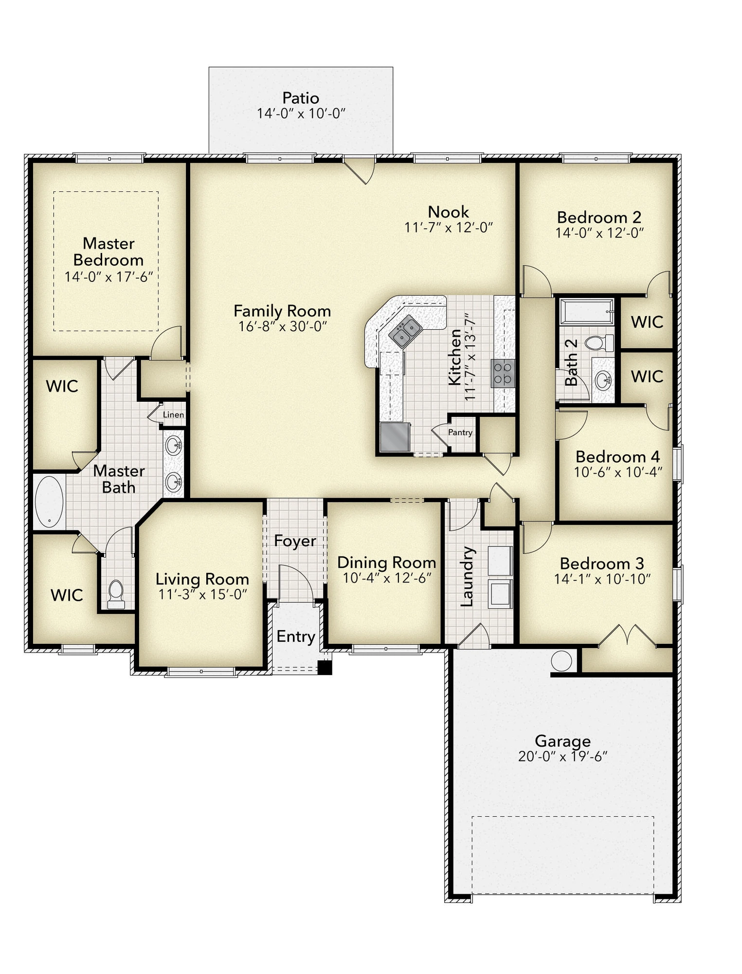Adams Homes 2557 - Floor-plan drawing, Pecan Valley