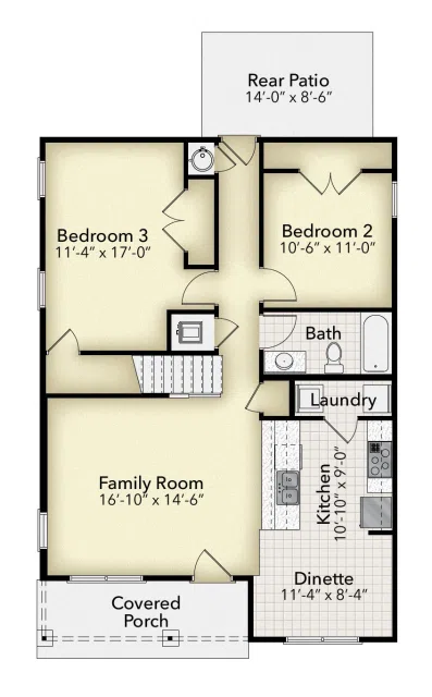 Adams Homes 1645 - Floor-plan drawing, Turtle Creek