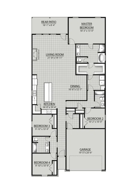 DSLD Homes Arietta IV B - Floor-plan drawing, Gaineswood