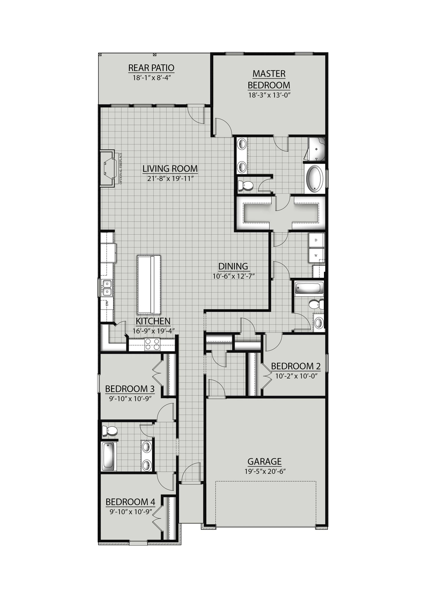 DSLD Homes Arietta IV B - Floor-plan drawing, Gaineswood
