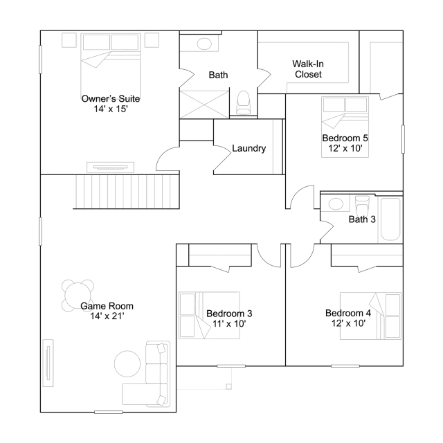 Lennar Mantle - Floor-plan drawing, The Retreat