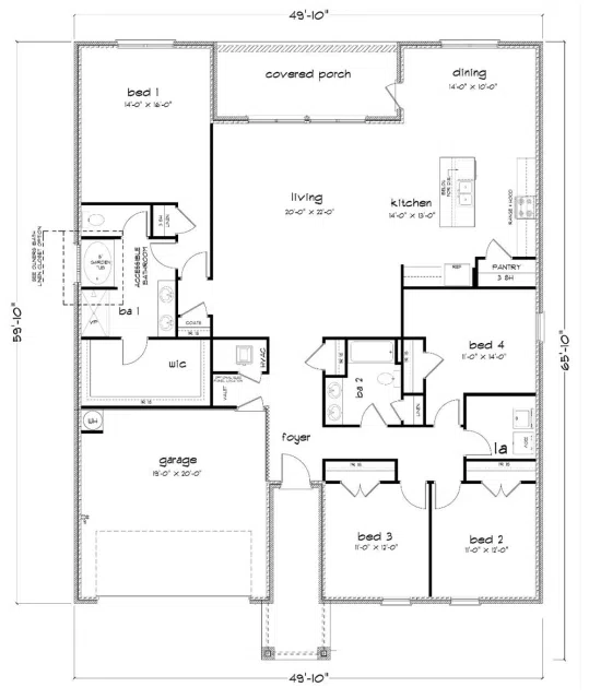 D.R. Horton Denton - Floor-plan drawing, Tealwood Estates