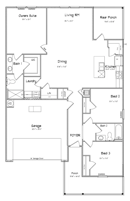 D.R. Horton Kelly - Floor-plan drawing, Ivey Ridge