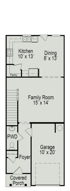 Smith Douglas Homes The Pierce - Floor-plan drawing, Landing at Oyster Bay