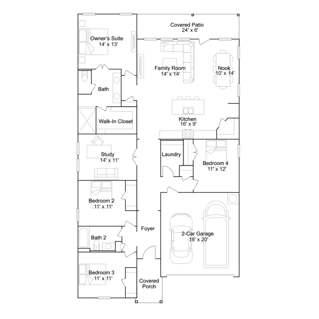 Lennar Springsteen - Floor-plan drawing, Lakeland