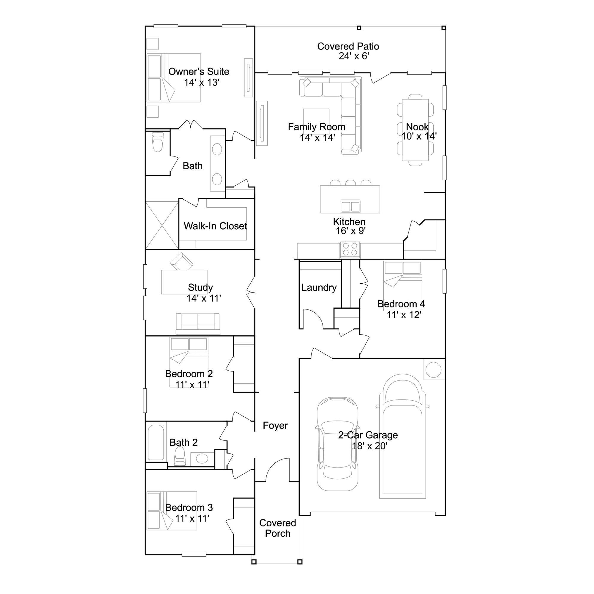 Lennar Springsteen - Floor-plan drawing, Lakeland