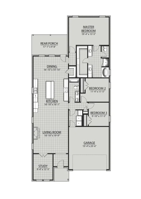 DSLD Homes Boyanci III B - Floor-plan drawing, Gaineswood