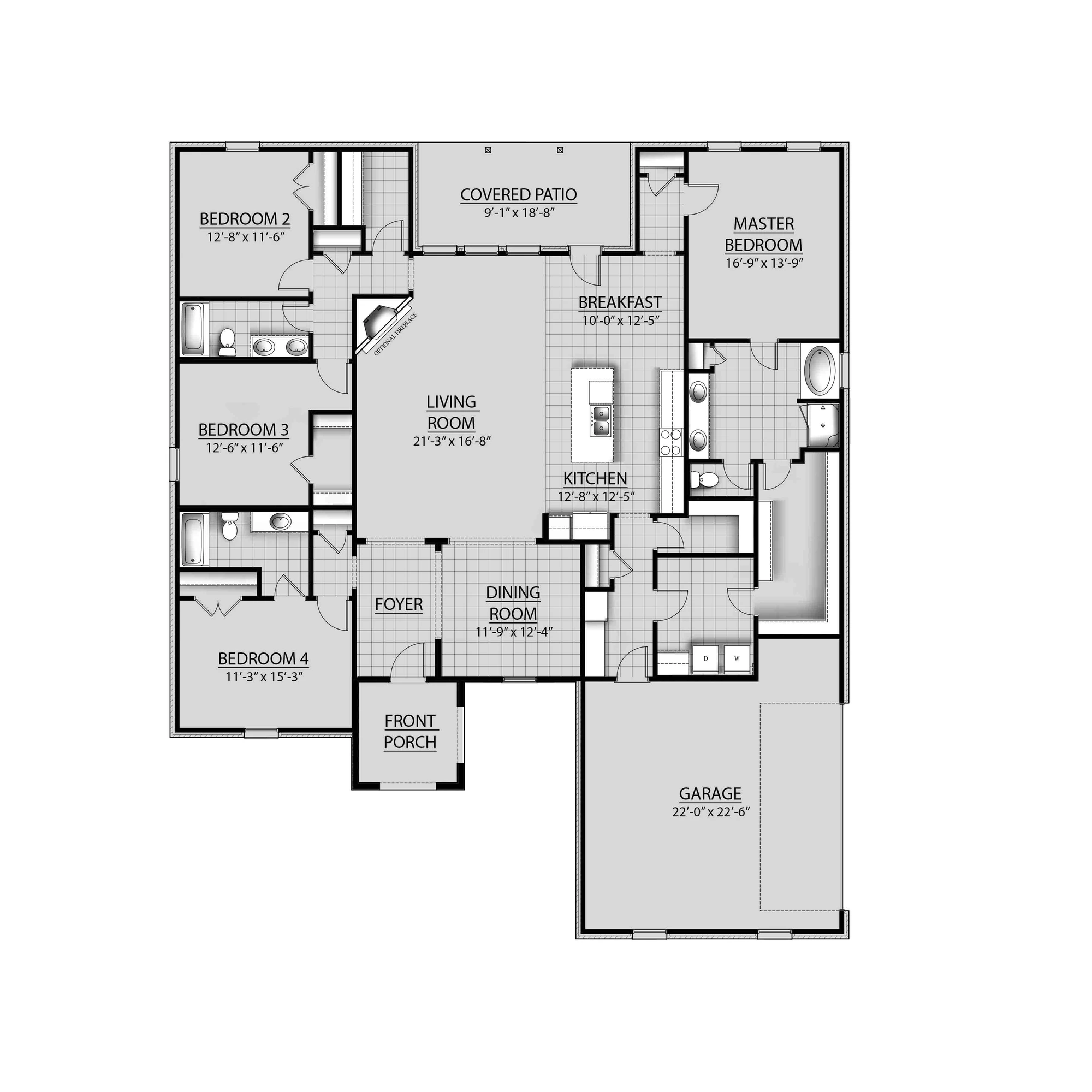 DSLD Homes Adams IV A - Floor-plan drawing, Iron Rock