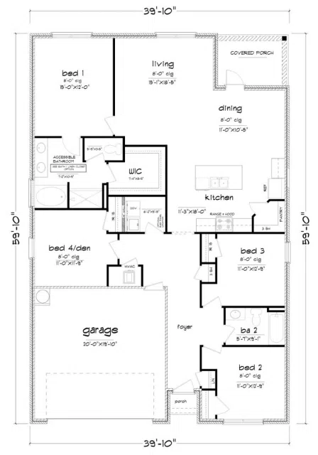 D.R. Horton Cali - Floor-plan drawing, Hadley Village