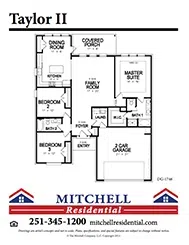 Mitchell Residential Taylor II - Floor-plan drawing, Cooper Estates