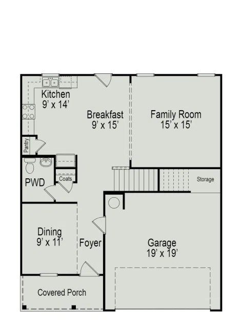 Smith Douglas Homes The Coleman - Floor-plan drawing, Roans Mill