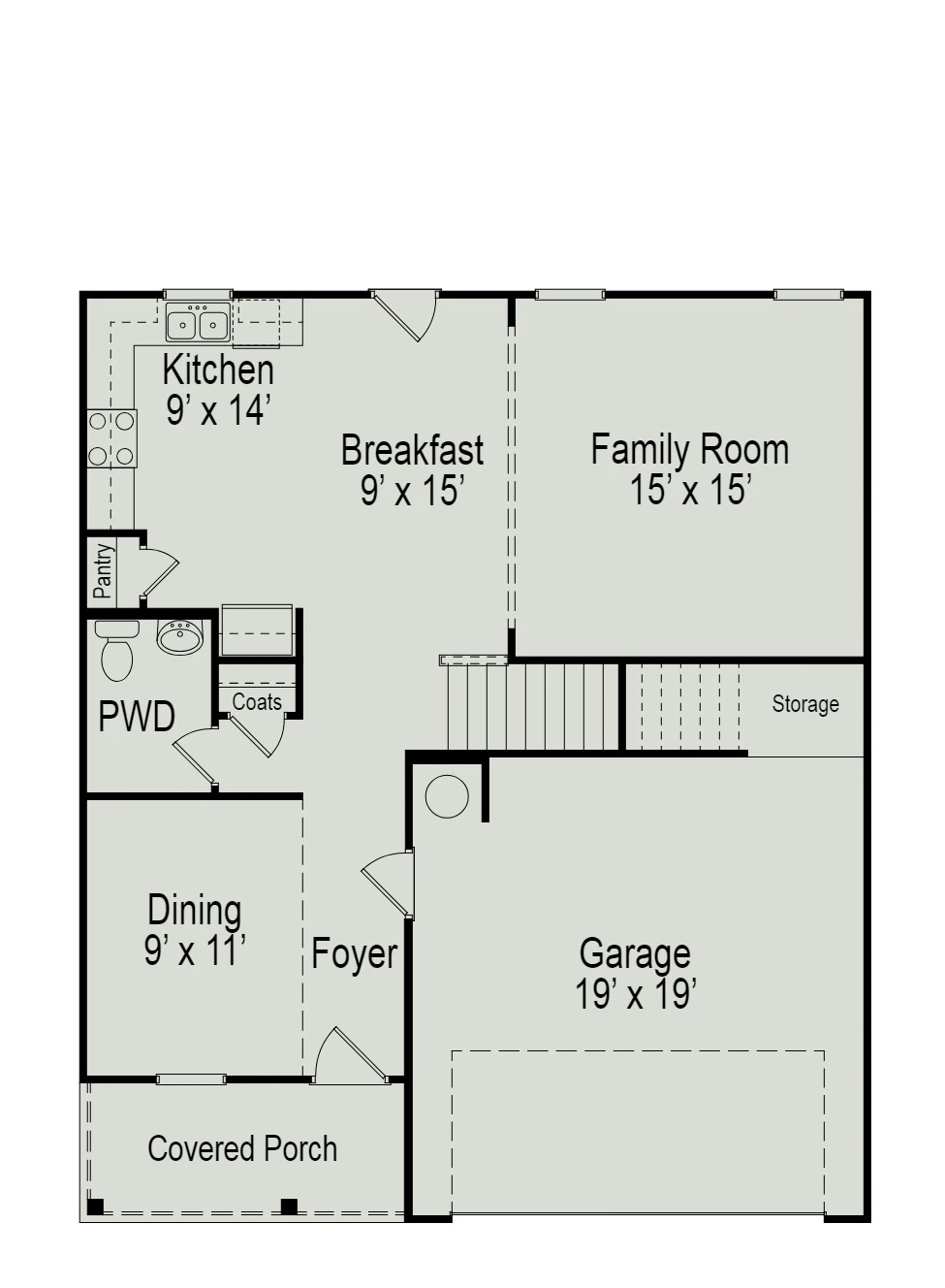 Smith Douglas Homes The Coleman - Floor-plan drawing, Roans Mill