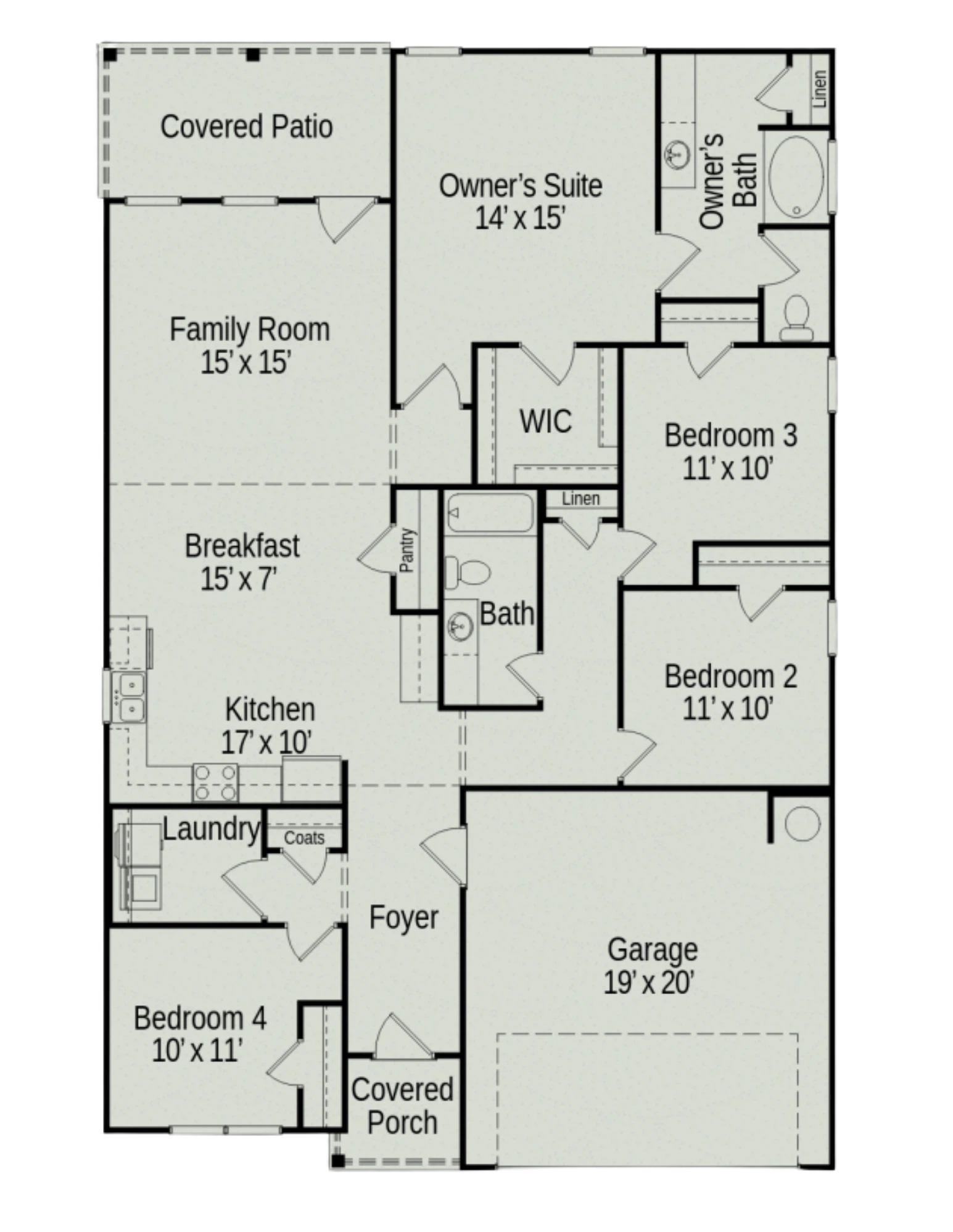 Smith Douglas Homes The Hampton - Floor-plan drawing, Roans Mill