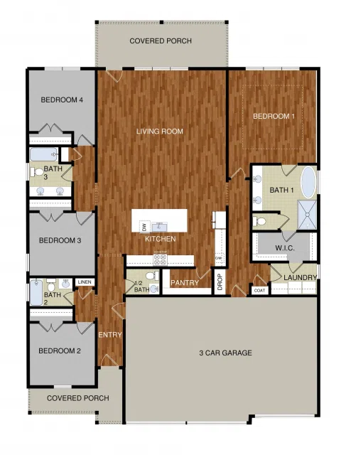 Tower Homes Laurelwood - Floor-plan drawing, Patch Place