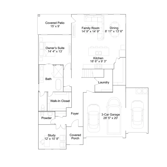 Lennar Roseman - Floor-plan drawing, Greenfields