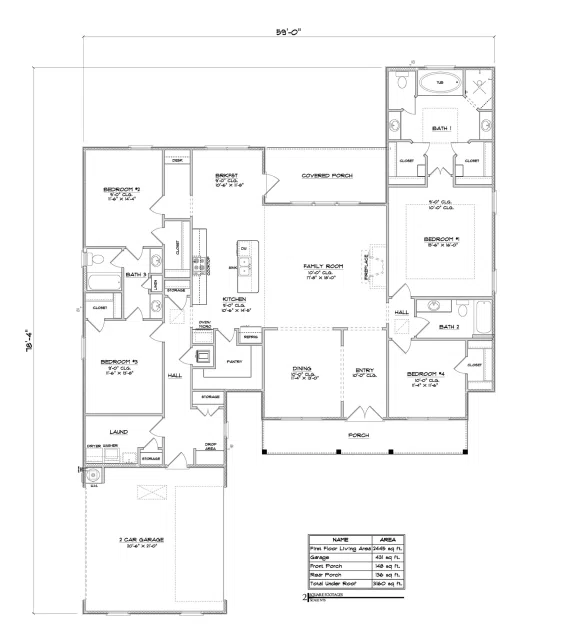 D.R. Horton Pecan - Floor-plan drawing, Jubilee Farms