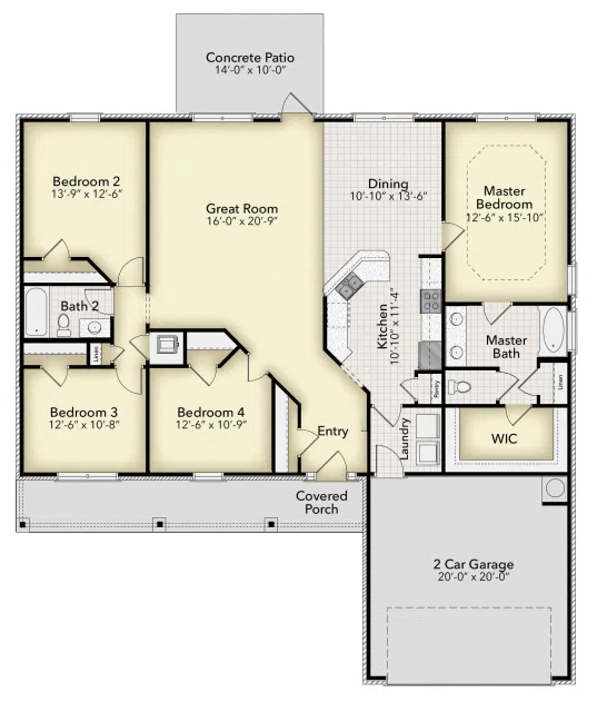Adams Homes 1920 - Floor-plan drawing, Blossom Grove
