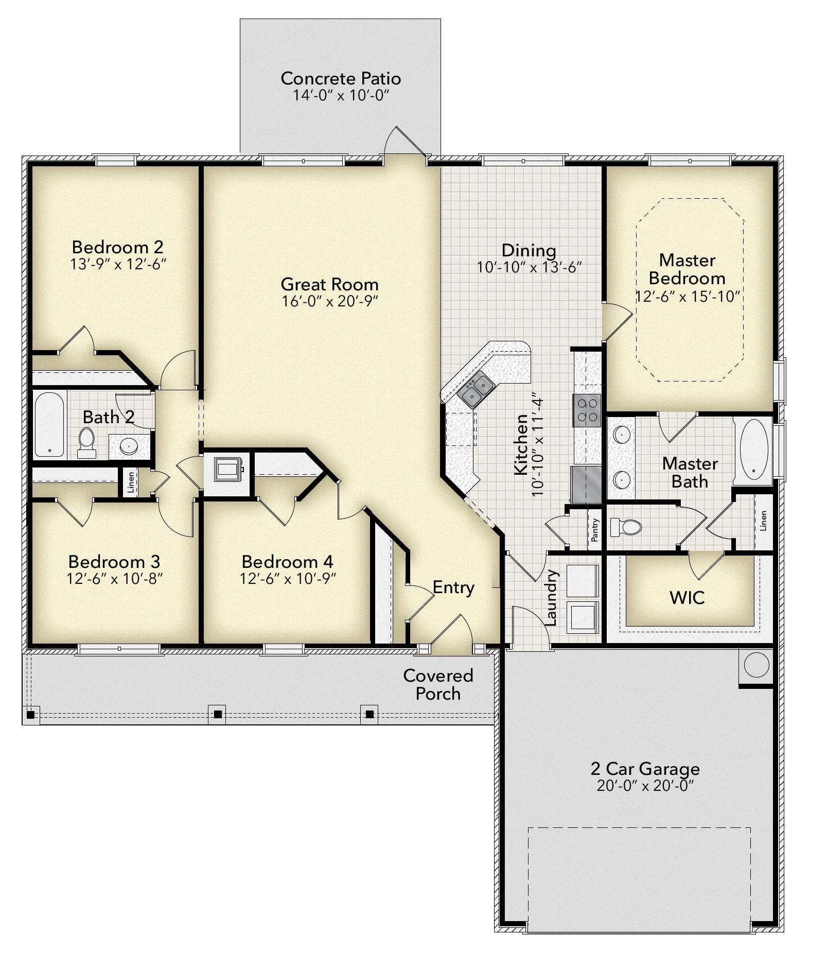 Adams Homes 1920 - Floor-plan drawing, Blossom Grove