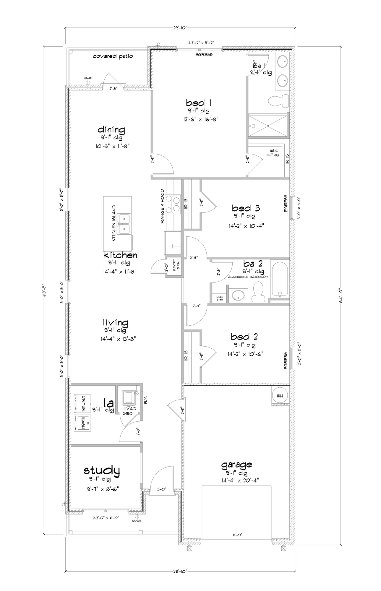 D.R. Horton Julia - Floor-plan drawing, Cottonwood Estates