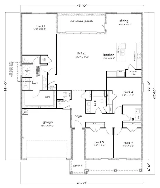 D.R. Horton Denton - Floor-plan drawing, Tealwood Estates