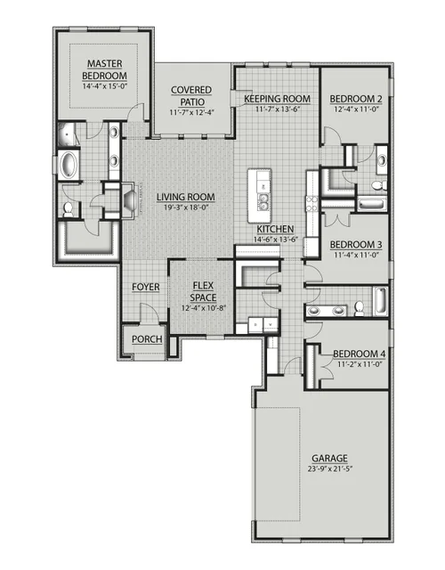 DSLD Homes Carabelle III J - Floor-plan drawing, Iron Rock
