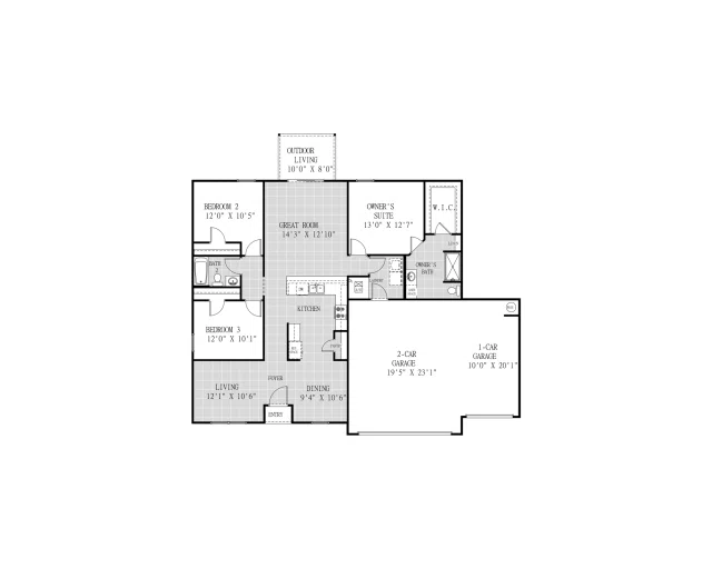 Holiday Builders Eastport - Floor-plan drawing, Cochran Commons
