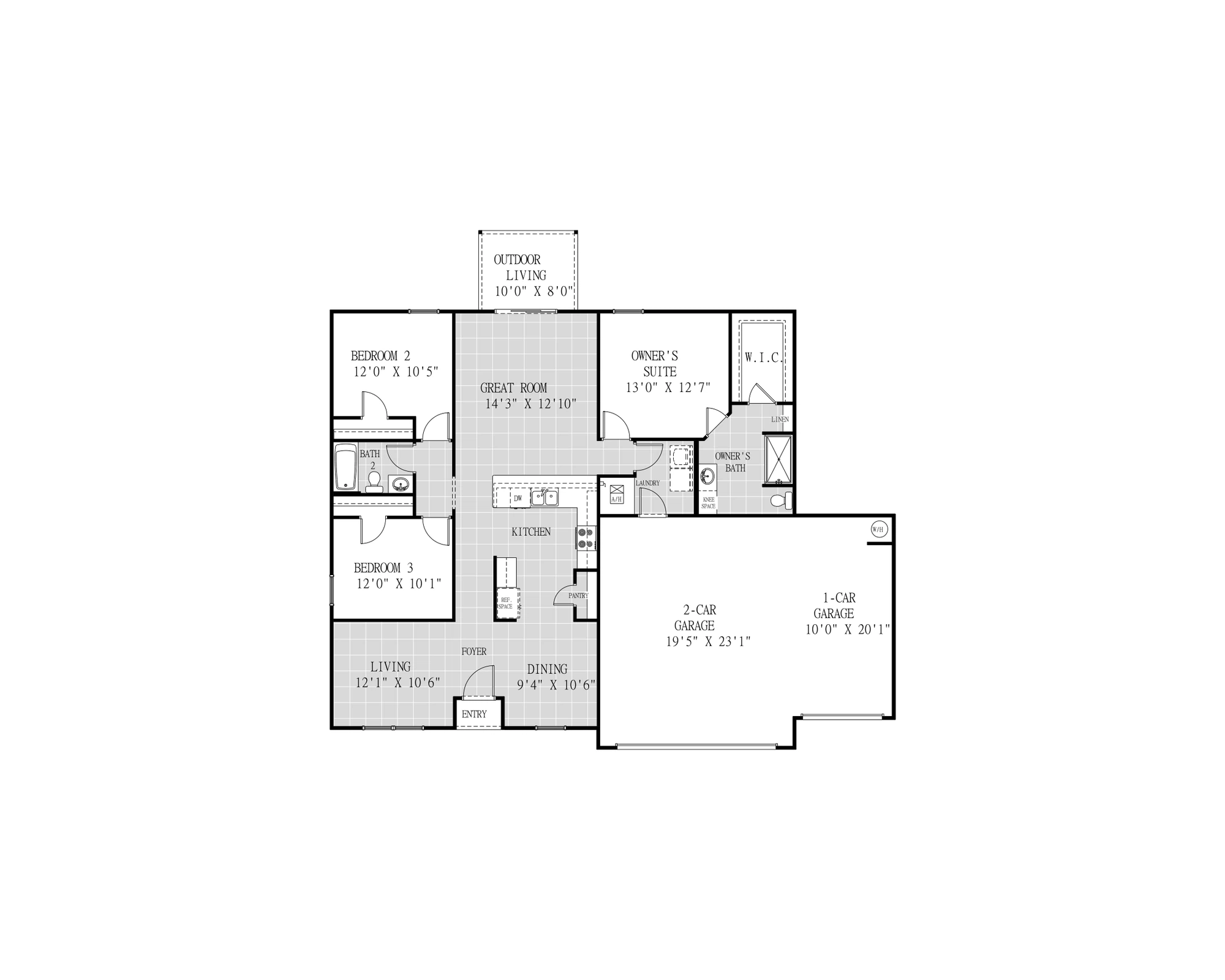 Holiday Builders Eastport - Floor-plan drawing, Cochran Commons