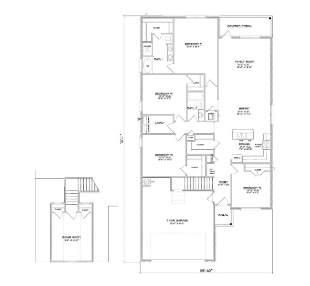 D.R. Horton Blue Ridge - Floor-plan drawing, Harvest Green West