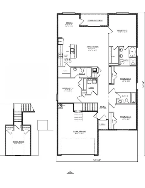 D.R. Horton Rushmore - Floor-plan drawing, Harvest Green West