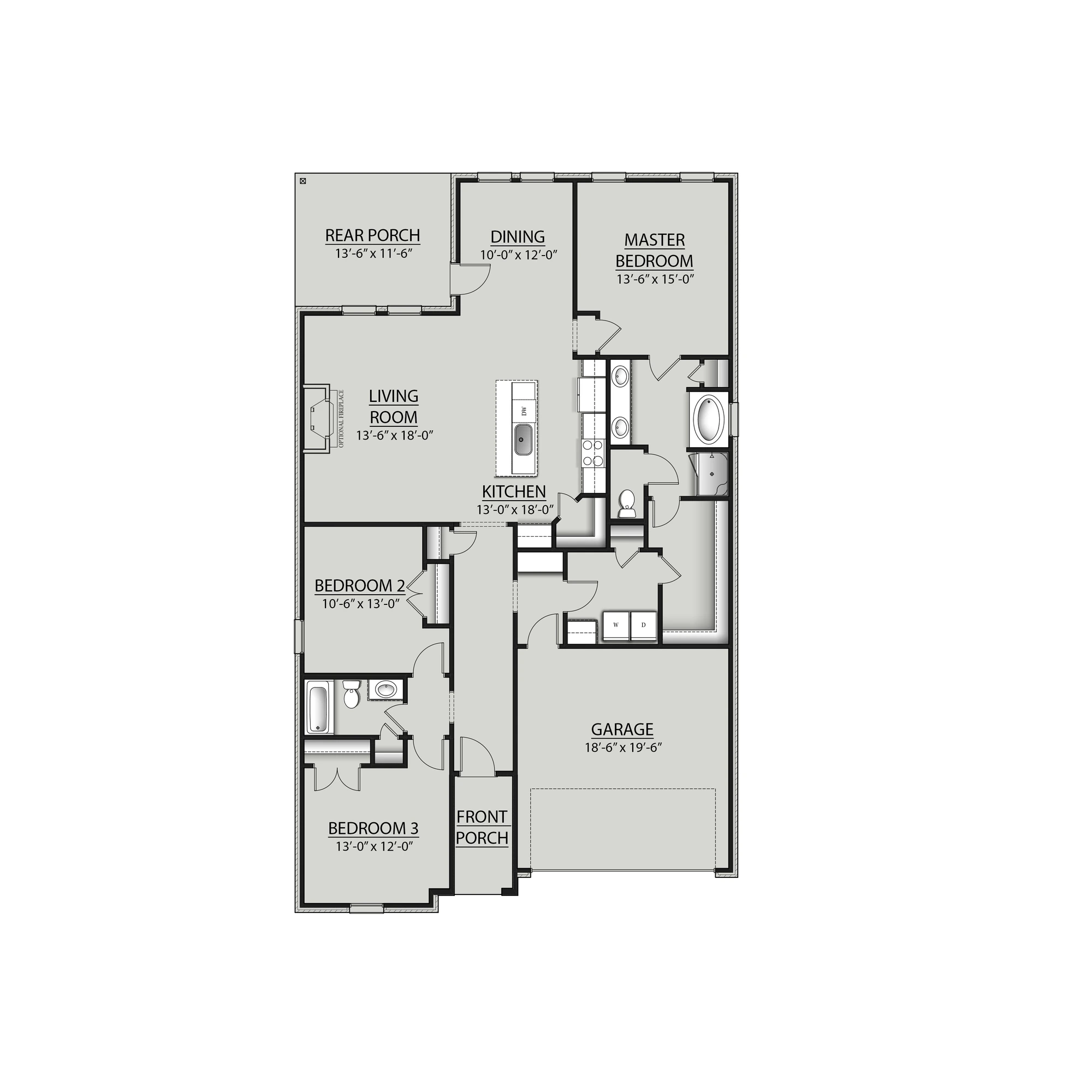 DSLD Homes Trillium IV A - Floor-plan drawing, Iron Rock
