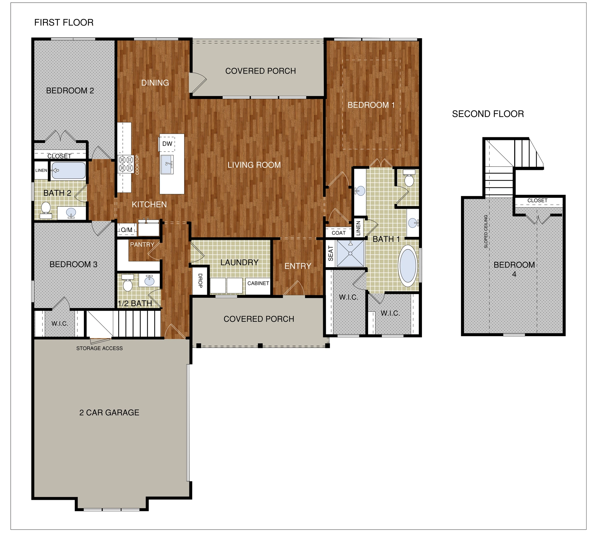 Tower Homes Linden - Floor-plan drawing, Patch Place