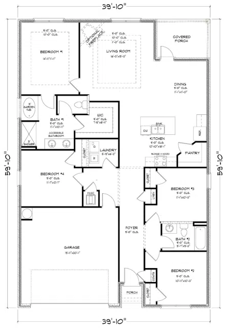 D.R. Horton Rhett - Floor-plan drawing, Raley Farms