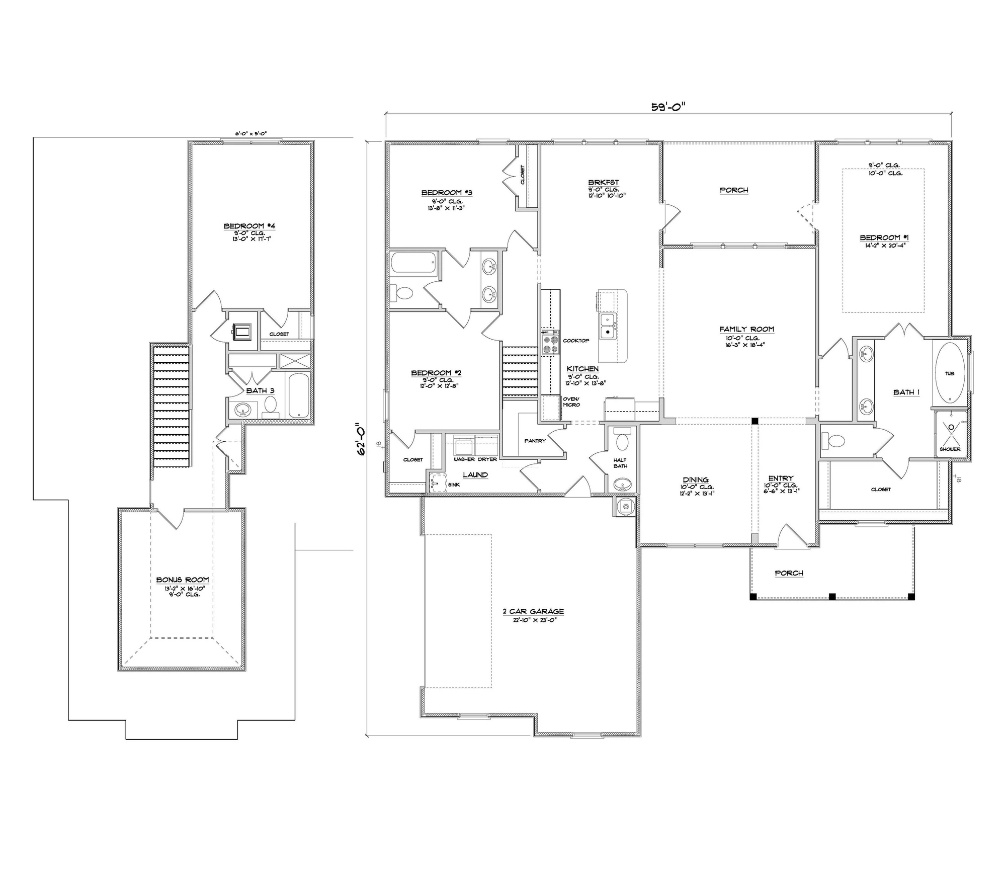 D.R. Horton Hummingbird - Floor-plan drawing, Harvest Green West