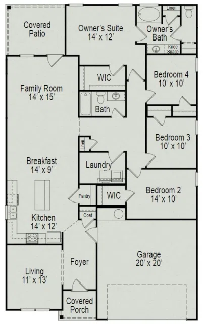 Smith Douglas Homes The Davenport II - Floor-plan drawing, Roans Mill