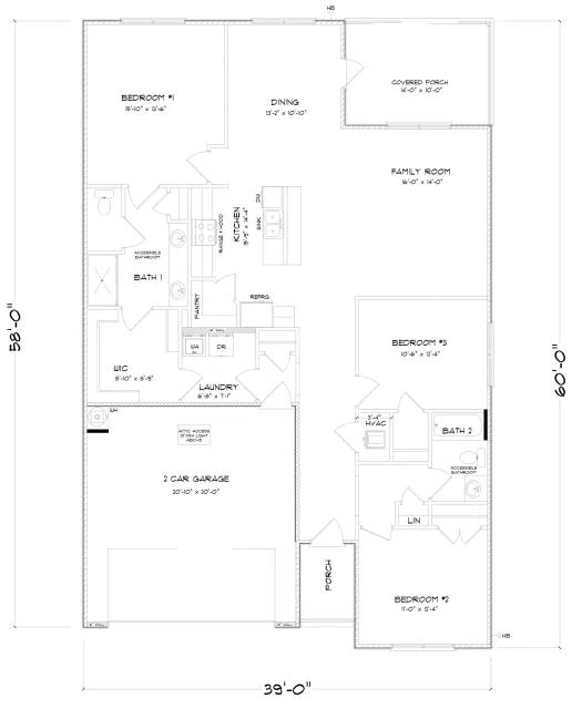 D.R. Horton Bristol - Floor-plan drawing, Iron Horse