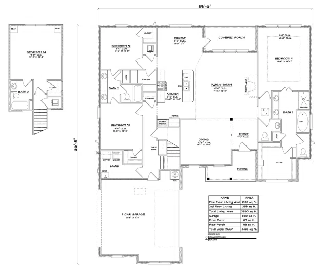 D.R. Horton Elm - Floor-plan drawing, Jubilee Farms