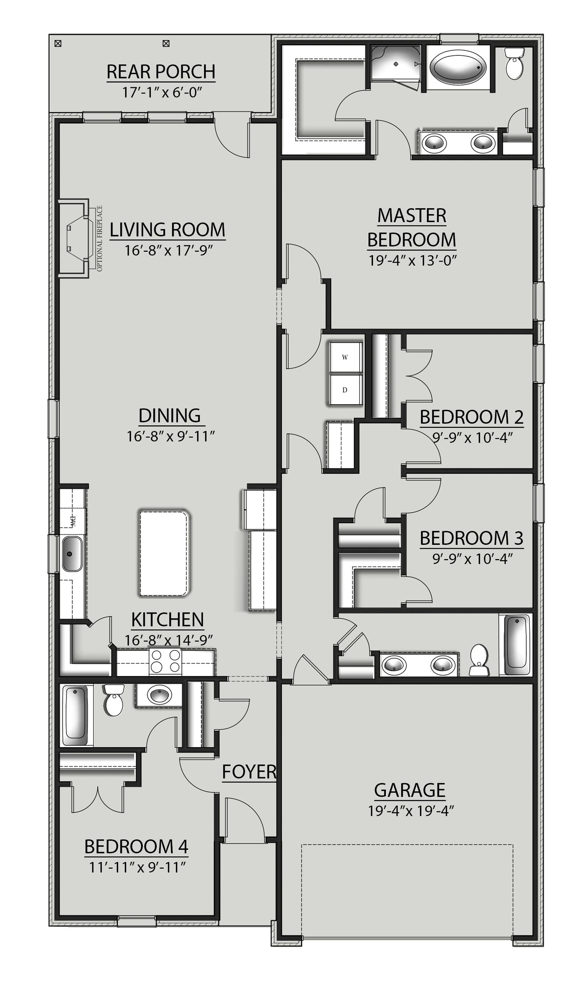 DSLD Homes Falkner III A - Floor-plan drawing, Sentinel Ridge