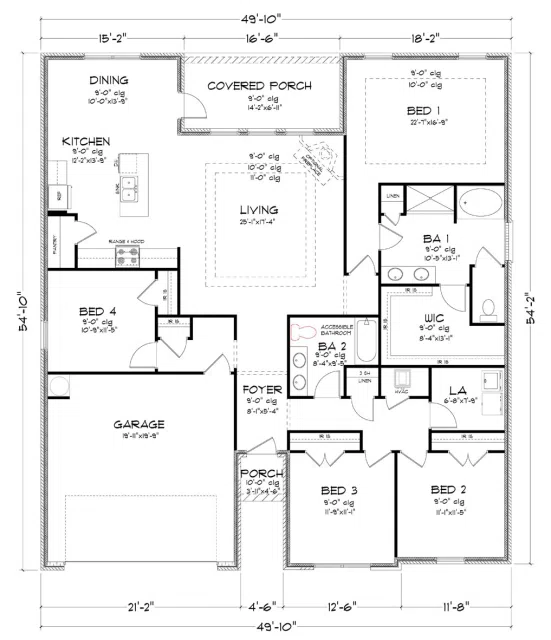 D.R. Horton Jasmine - Floor-plan drawing, Jubilee Farms